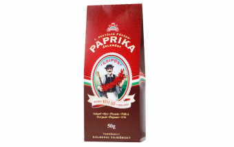 Ungarischer Geräucherter Paprika gemahlen in Papierschachtel,Füst ízű fűszerpaprika őrlemény papírdo